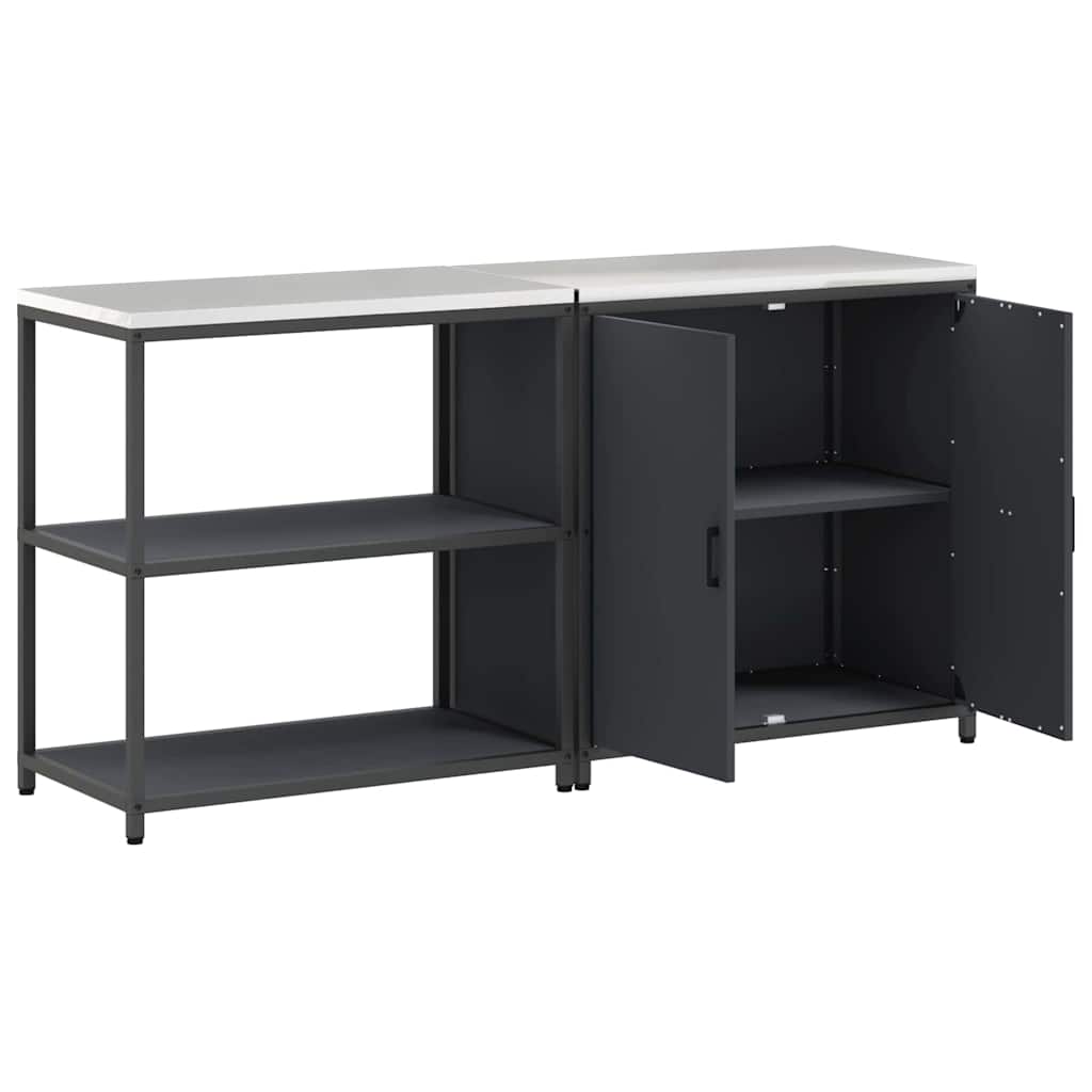 vidaXL Σετ Αποθήκευσης Κουζίνας 2 pcs Ανθρακί Ψυχρής έλασης χάλυβας