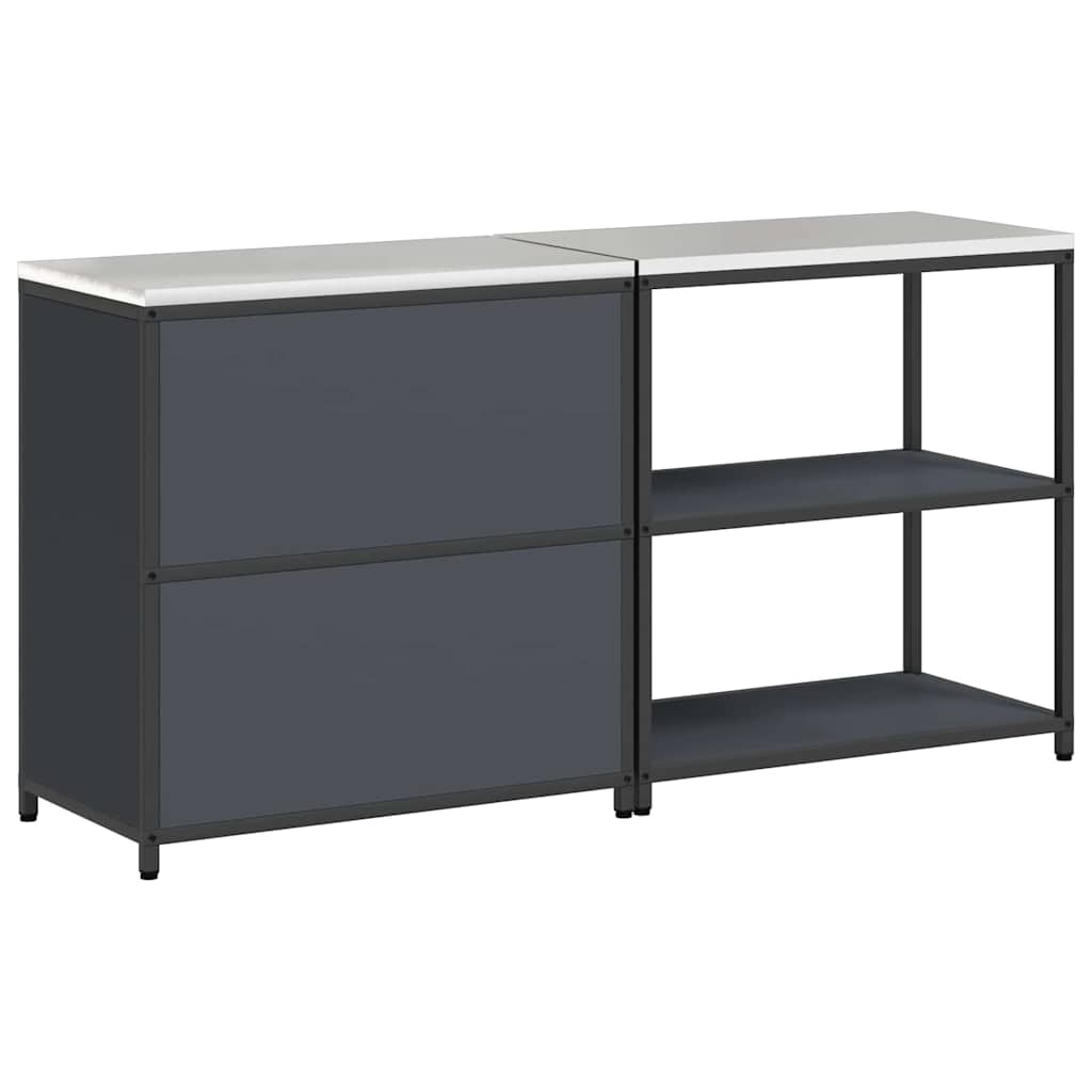 vidaXL Σετ Αποθήκευσης Κουζίνας 2 pcs Ανθρακί Ψυχρής έλασης χάλυβας