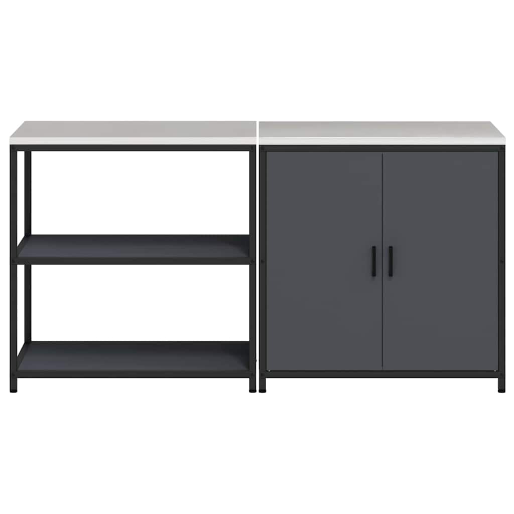 vidaXL Σετ Αποθήκευσης Κουζίνας 2 pcs Ανθρακί Ψυχρής έλασης χάλυβας