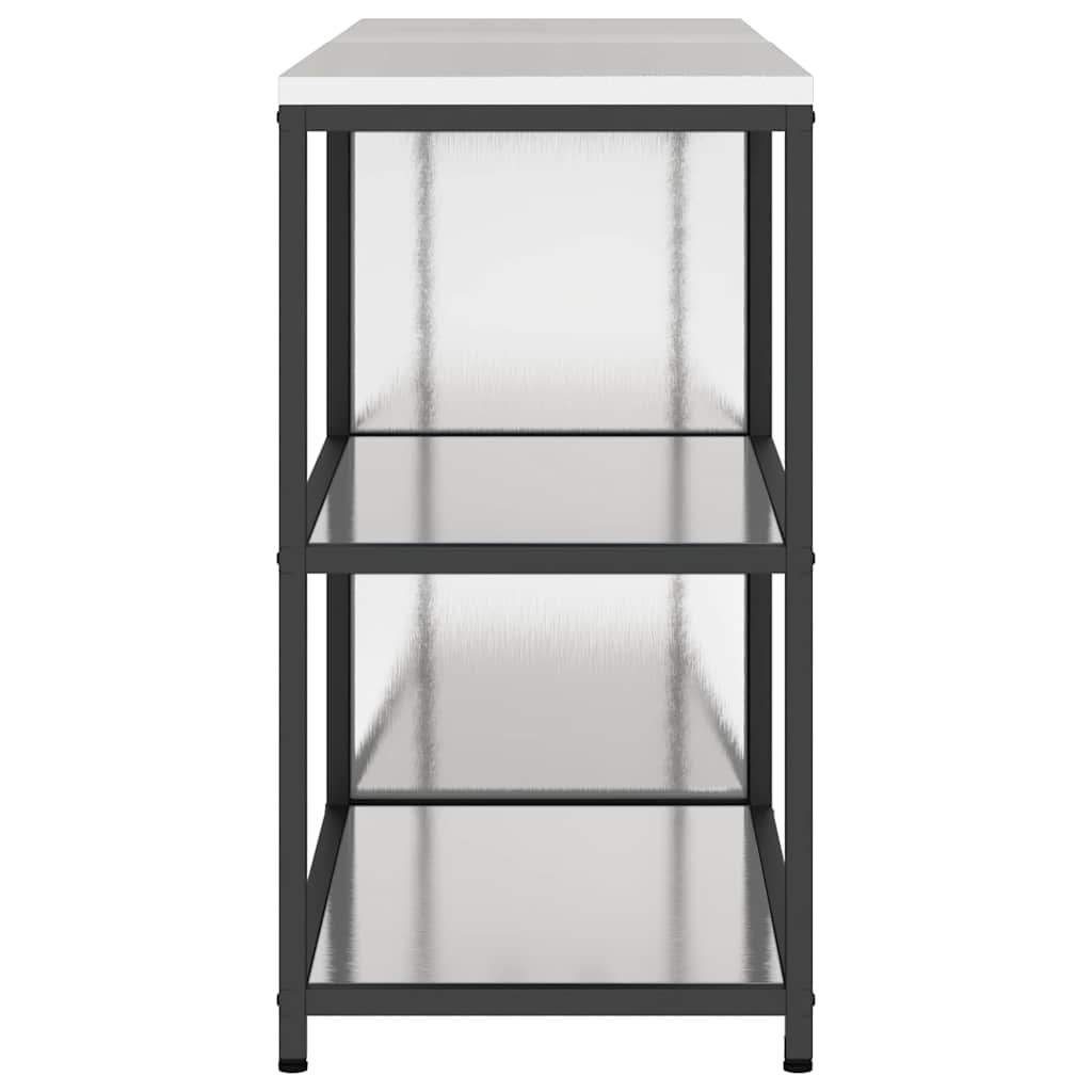 vidaXL Σετ Αποθήκευσης Κουζίνας με ράφι 2 pcs Ασημί Ανοξείδωτο ατσάλι
