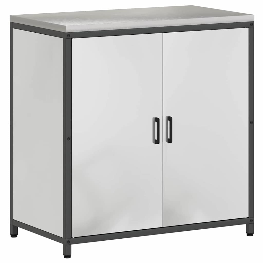 vidaXL Σετ Αποθήκευσης Κουζίνας με ράφι 2 pcs Ασημί 150 x 50 x 92 εκ.