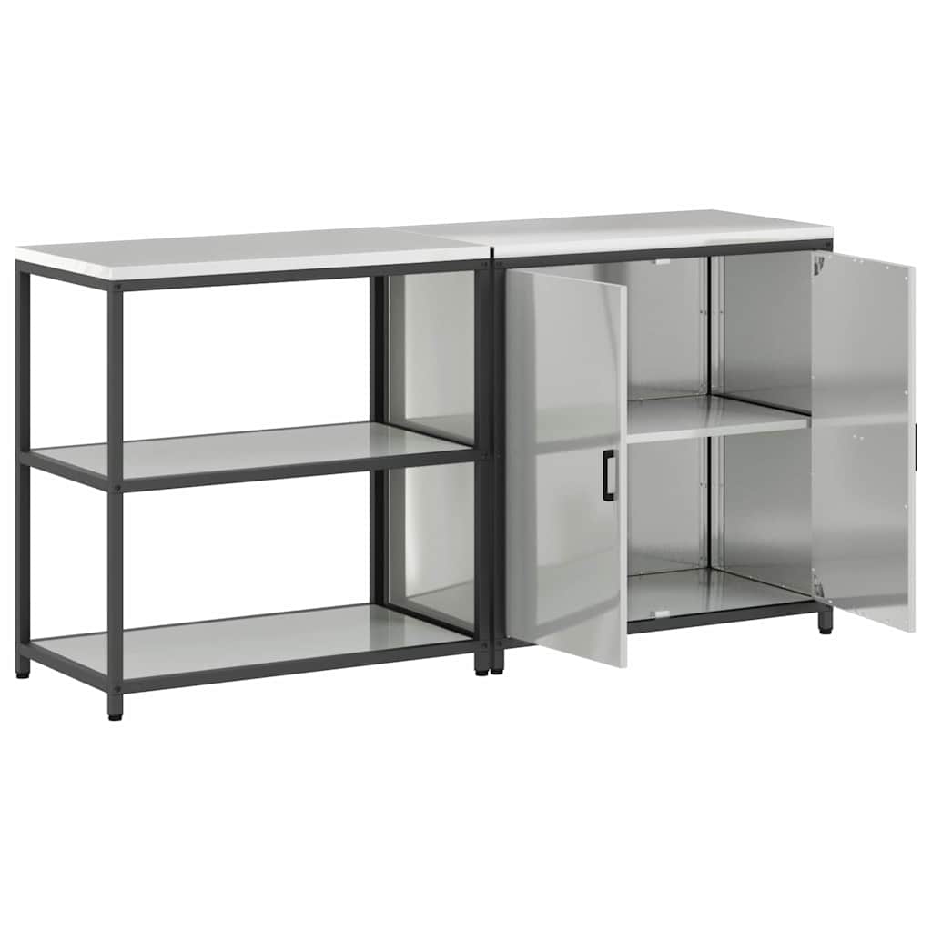 vidaXL Σετ Αποθήκευσης Κουζίνας 2 pcs Ασημί Επικαλυμμένος Χάλυβας