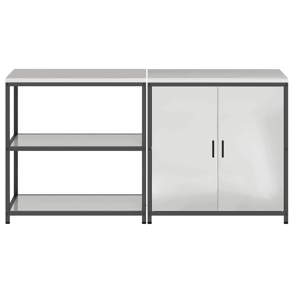 vidaXL Σετ Αποθήκευσης Κουζίνας 2 pcs Ασημί Επικαλυμμένος Χάλυβας