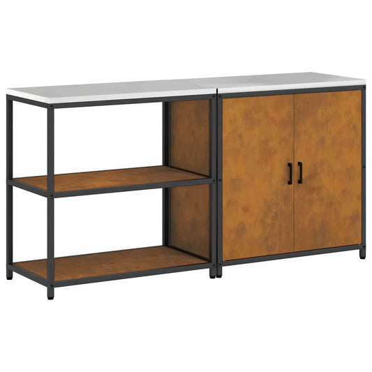 vidaXL Σετ Αποθήκευσης Κουζίνας 2 pcs Σκ rusty 150 x 50 x 92 εκ.