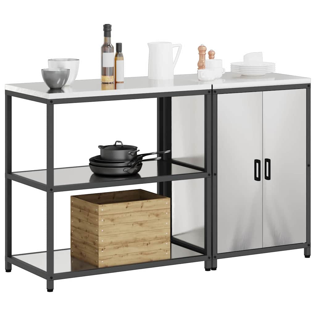 vidaXL Σετ Αποθήκευσης Κουζίνας HATTEM 2 pcs Ασημί Ανοξείδωτο Ατσάλι