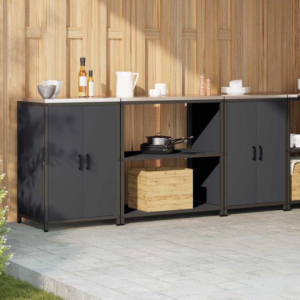 vidaXL Σετ Αποθήκευσης Κουζίνας HATTEM 3 pcs Ανθρακί