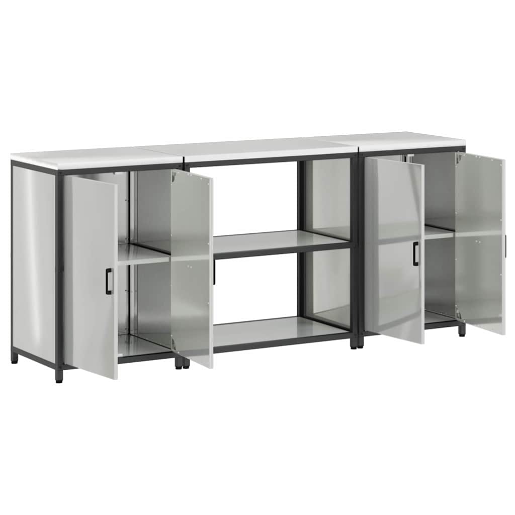 vidaXL Σετ Αποθήκευσης Κουζίνας 3 pcs Ασημί Επικαλυμμένος Χάλυβας