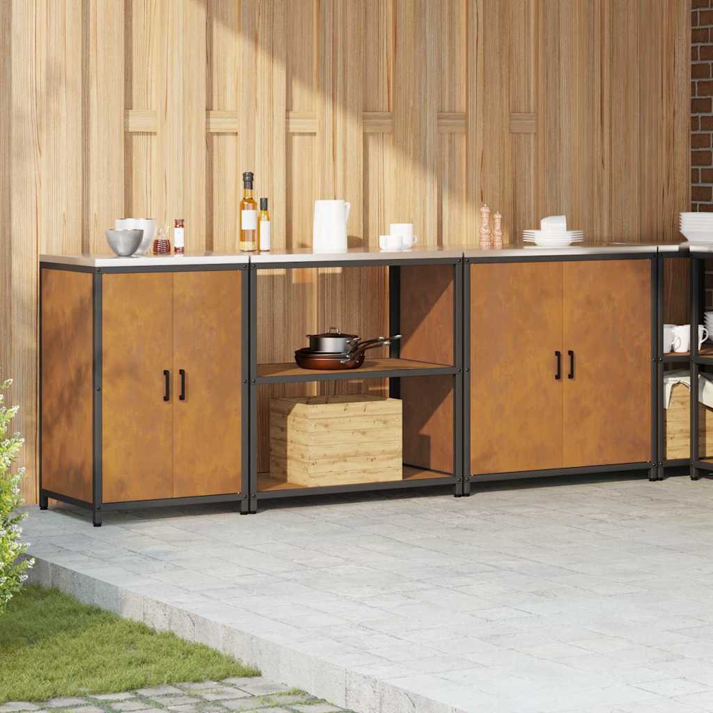 vidaXL Σετ Αποθήκευσης Κουζίνας 3 pcs Σκ rusty 210 x 50 x 92 εκ