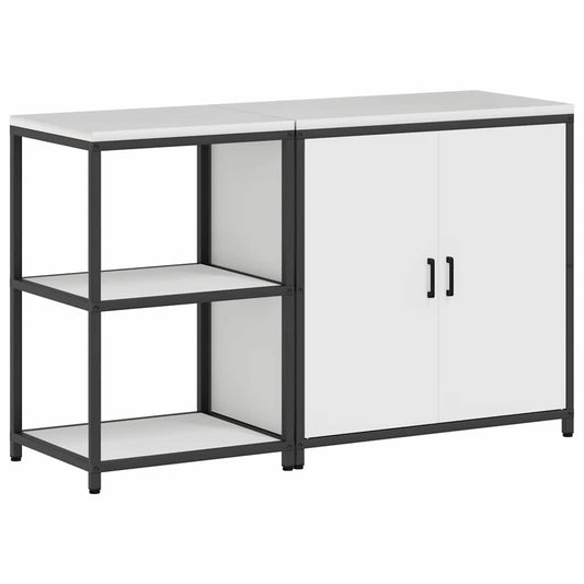 vidaXL Σετ Αποθήκευσης Κουζίνας 2 pcs Λευκό Ψυχρής έλασης χάλυβας