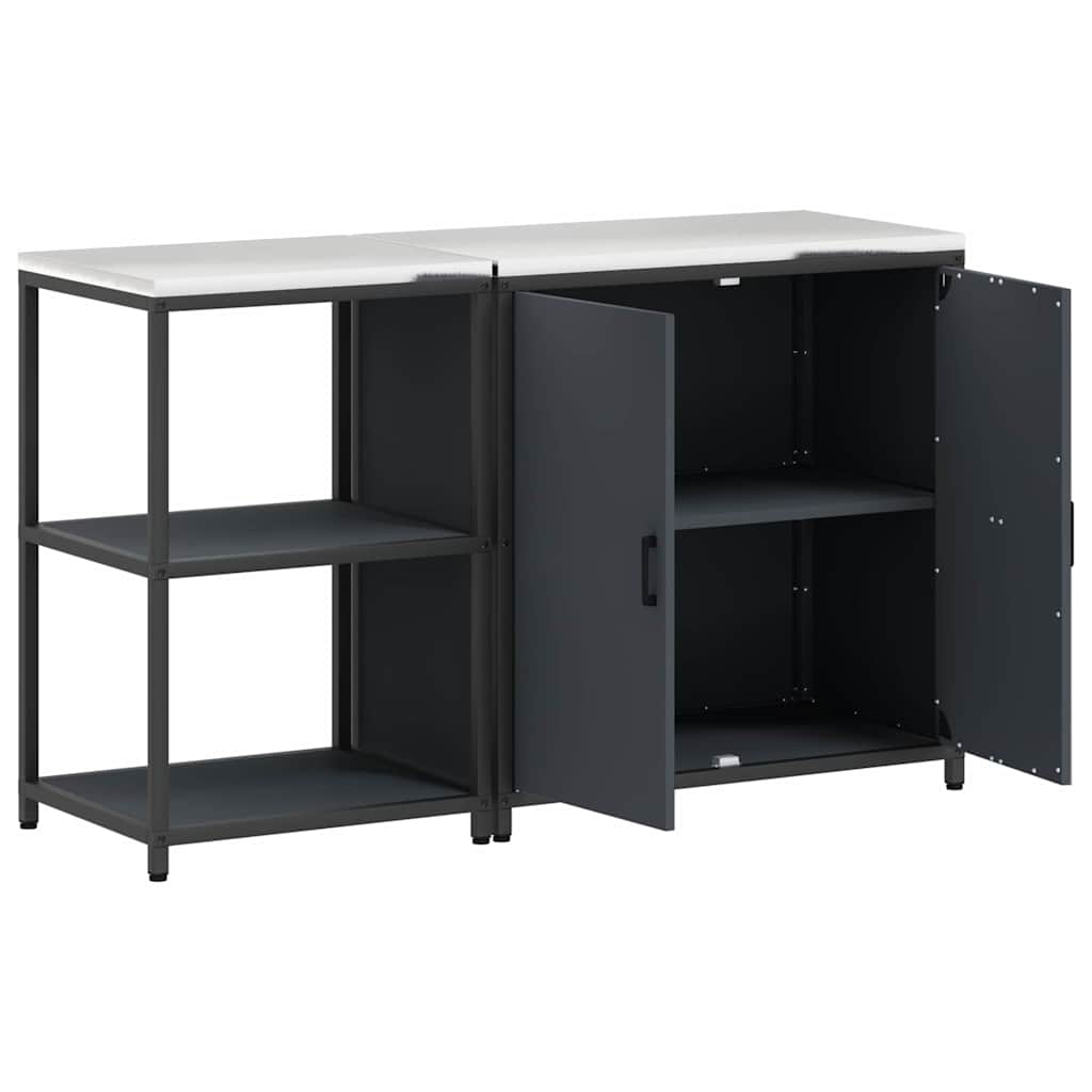 vidaXL Σετ Αποθήκευσης Κουζίνας 2 pcs Ανθρακί 150 x 50 x 92 εκ.
