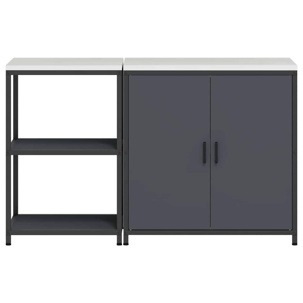 vidaXL Σετ Αποθήκευσης Κουζίνας 2 pcs Ανθρακί 150 x 50 x 92 εκ.