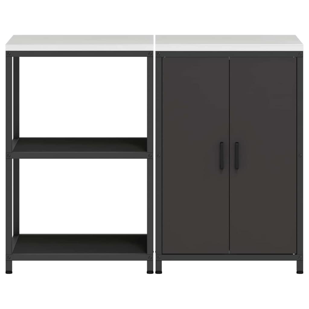vidaXL Σετ Αποθήκευσης Κουζίνας HATTEM 2 pcs Μαύρο