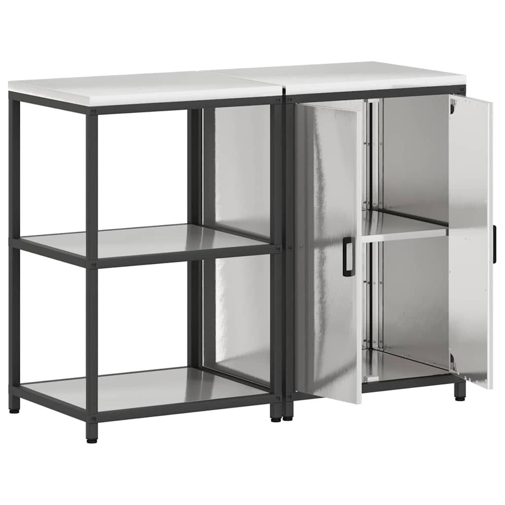 vidaXL Σετ Αποθήκευσης Κουζίνας HATTEM 2 pcs Ασημί Ανοξείδωτο Ατσάλι