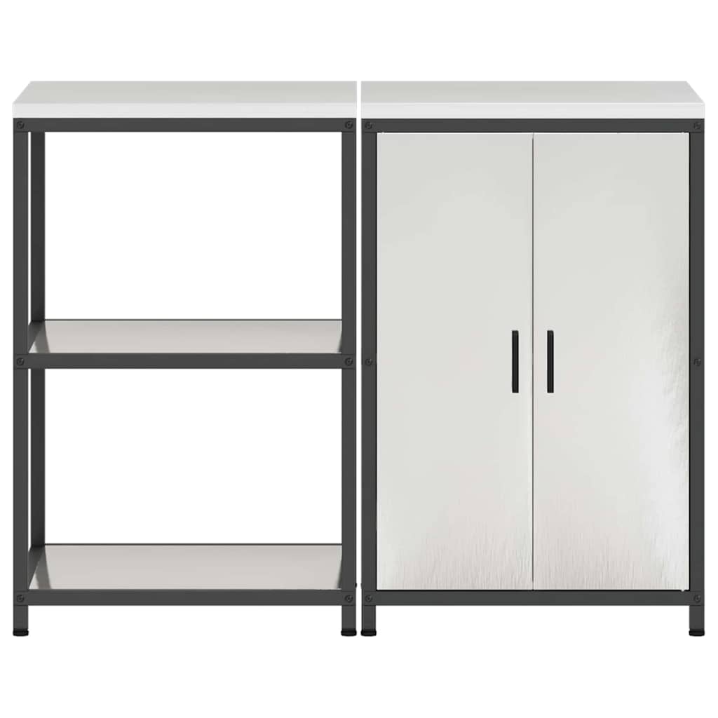 vidaXL Σετ Αποθήκευσης Κουζίνας HATTEM 2 pcs Ασημί Ανοξείδωτο Ατσάλι