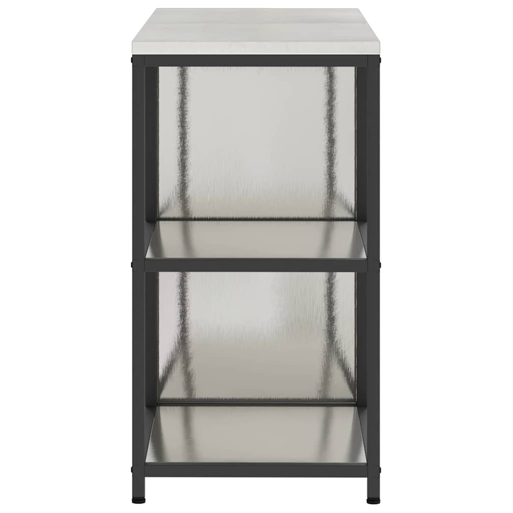 vidaXL Σετ Αποθήκευσης Κουζίνας με ράφι 2 pcs Ασημί 120 x 50 x 92 εκ.