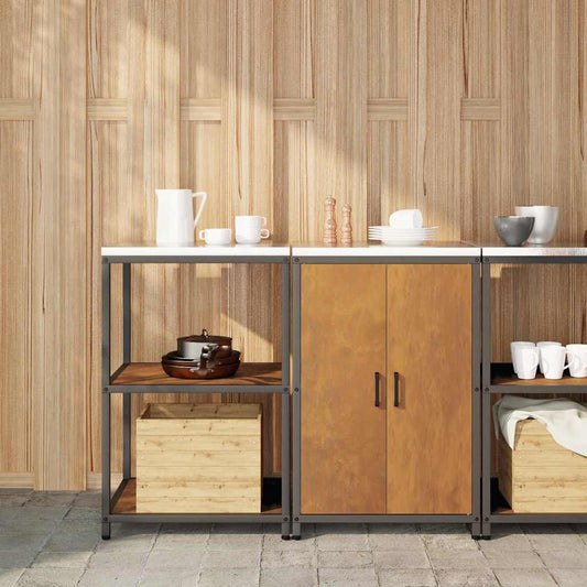 vidaXL Σετ Αποθήκευσης Κουζίνας 2 pcs Σκ rusty 120 x 50 x 92 εκ.