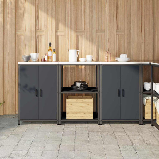 vidaXL Σετ Αποθήκευσης Κουζίνας 3 pcs Ανθρακί 180 x 50 x 92 εκ.