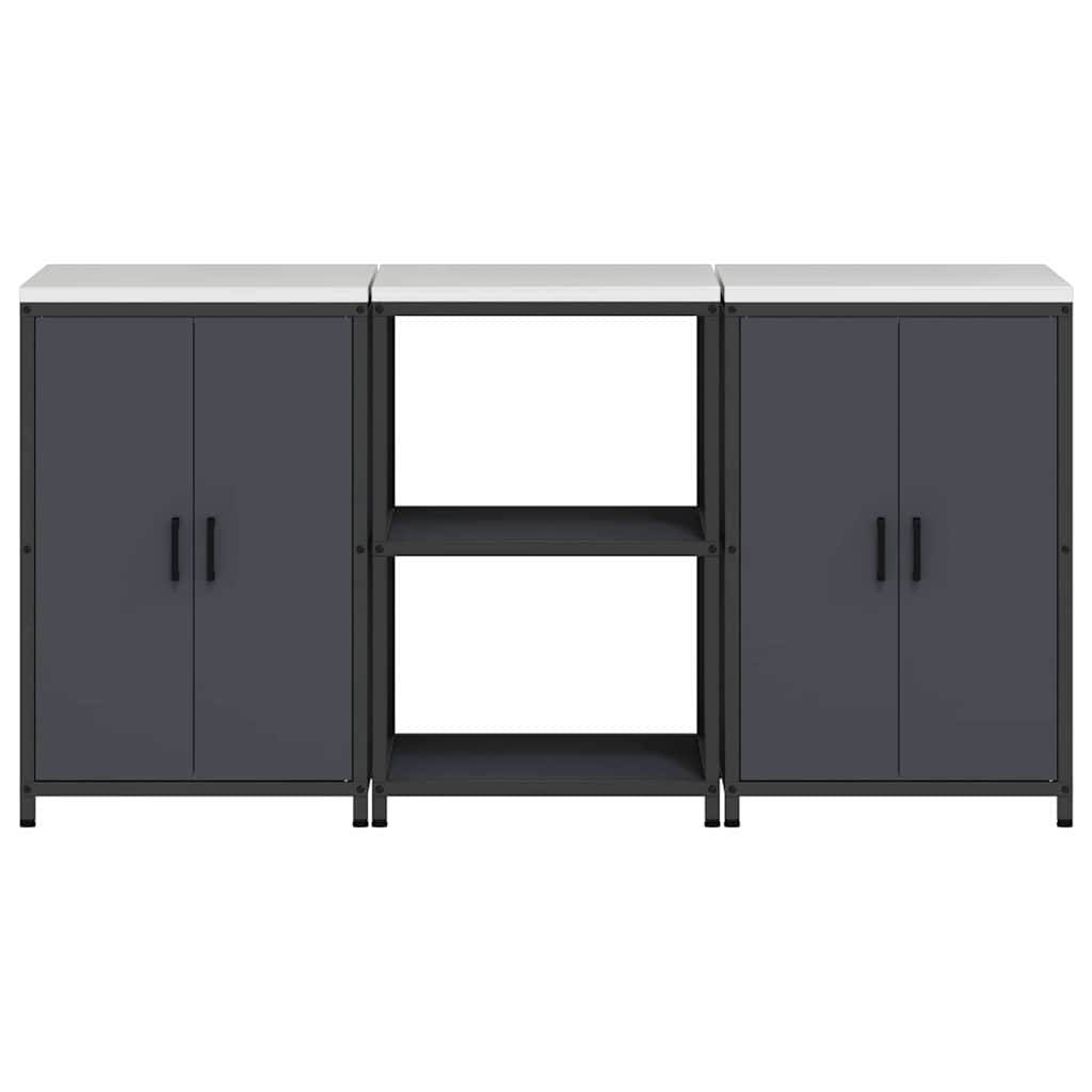 vidaXL Σετ Αποθήκευσης Κουζίνας 3 pcs Ανθρακί Ψυχρής έλασης χάλυβας