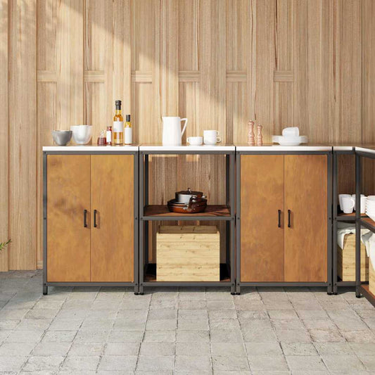 vidaXL Σετ Αποθήκευσης Κουζίνας 3 pcs Σκ rusty 180 x 50 x 92 εκ.