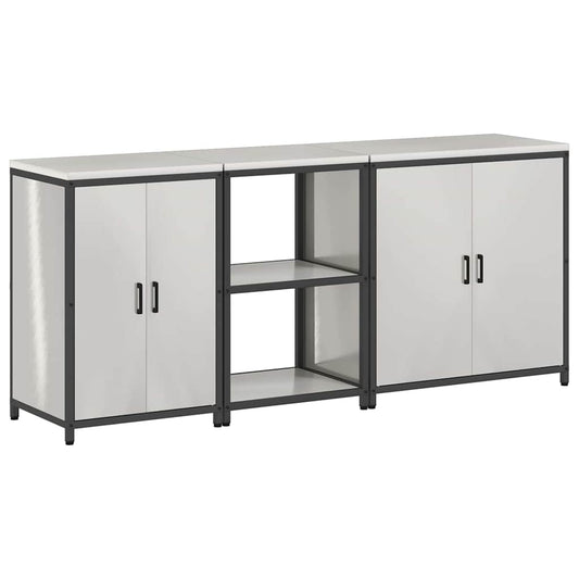 vidaXL Σετ Αποθήκευσης Κουζίνας HATTEM 3 pcs Ασημί Ανοξείδωτο Ατσάλι