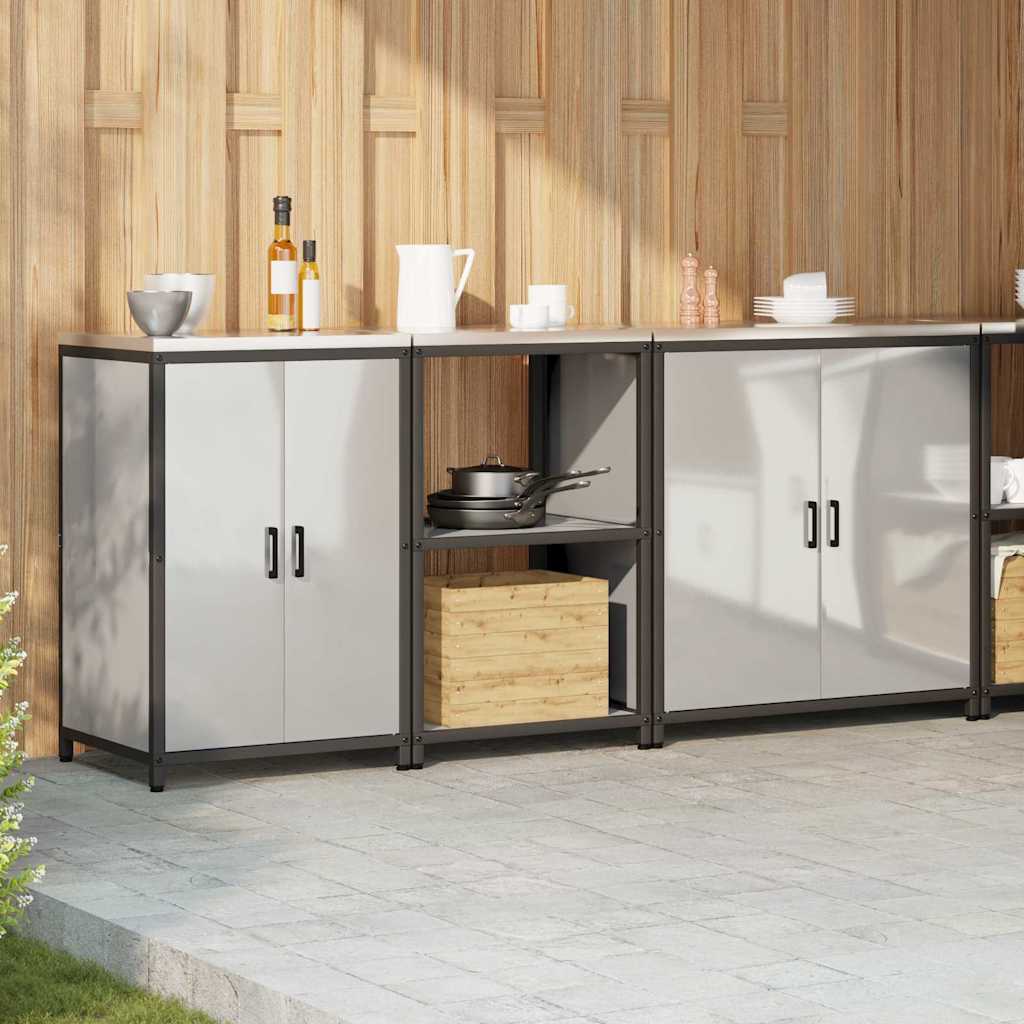 vidaXL Σετ Αποθήκευσης Κουζίνας 3 pcs Ασημί Επικαλυμμένος Χάλυβας