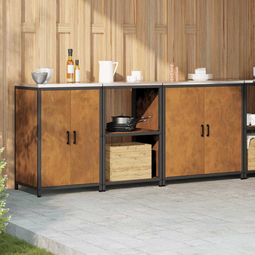 vidaXL Σετ Αποθήκευσης Κουζίνας 3 pcs Σκ rusty 210 x 50 x 92 εκ