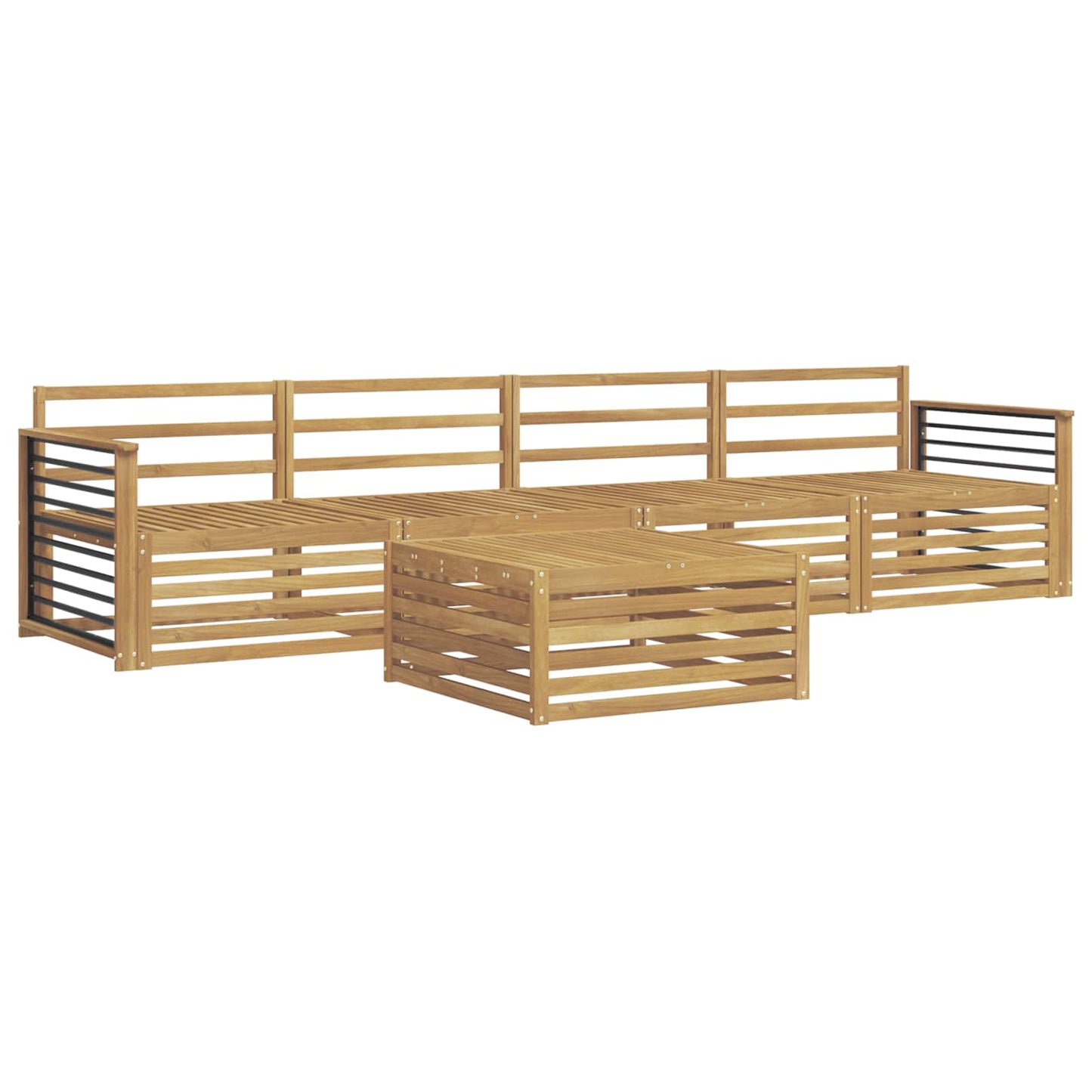vidaXL Σειρά Καναπέ Εξωτερικού 5 pcs Λευκό Στερεό Ξύλο Ακακίας