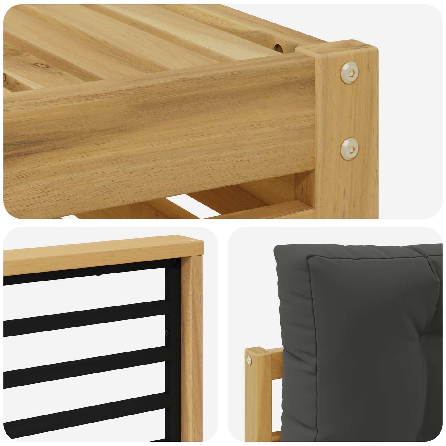 vidaXL Σειρά Καναπέ Εξωτερικού με μαξιλάρι 5 pcs Άσπρο και Ανθρακί