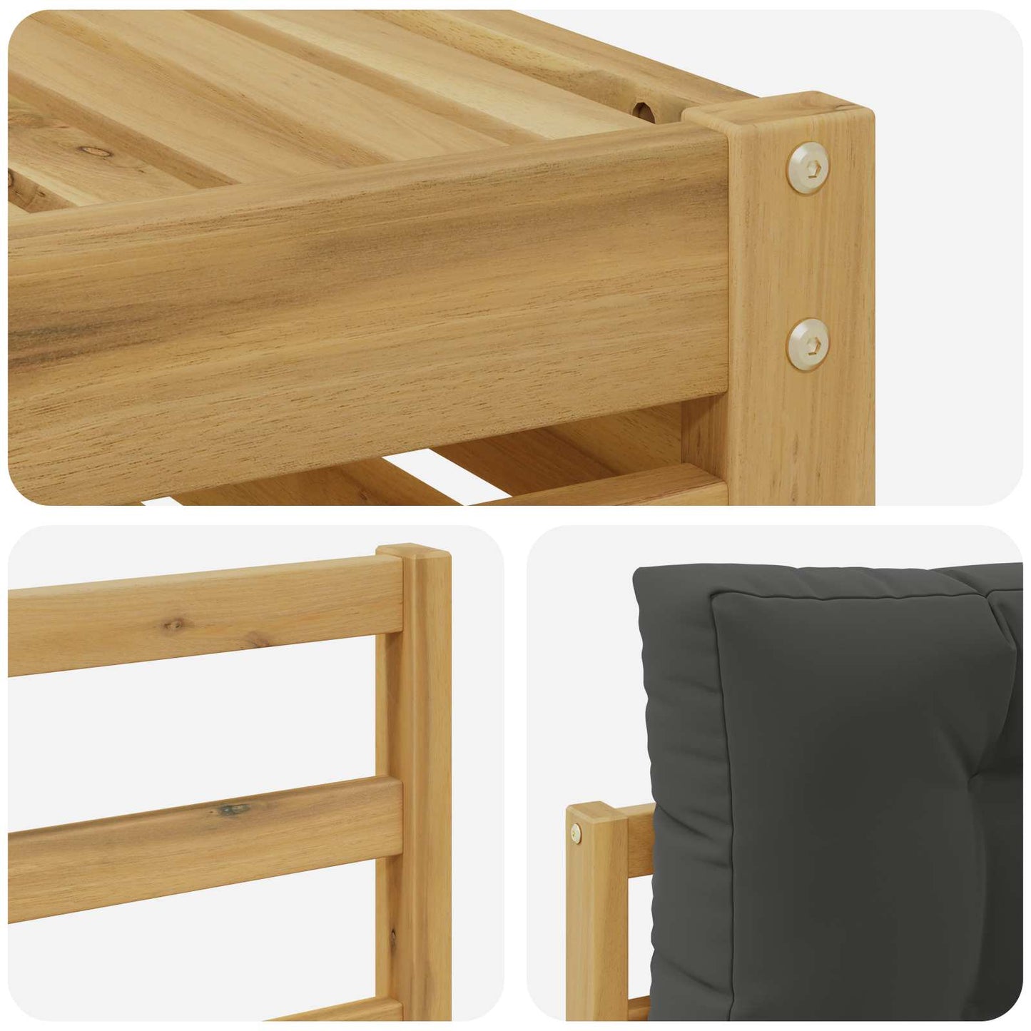 vidaXL Σειρά Καναπέ Εξωτερικού 7 pcs Άσπρο και Ανθρακί Πολυεστέρας