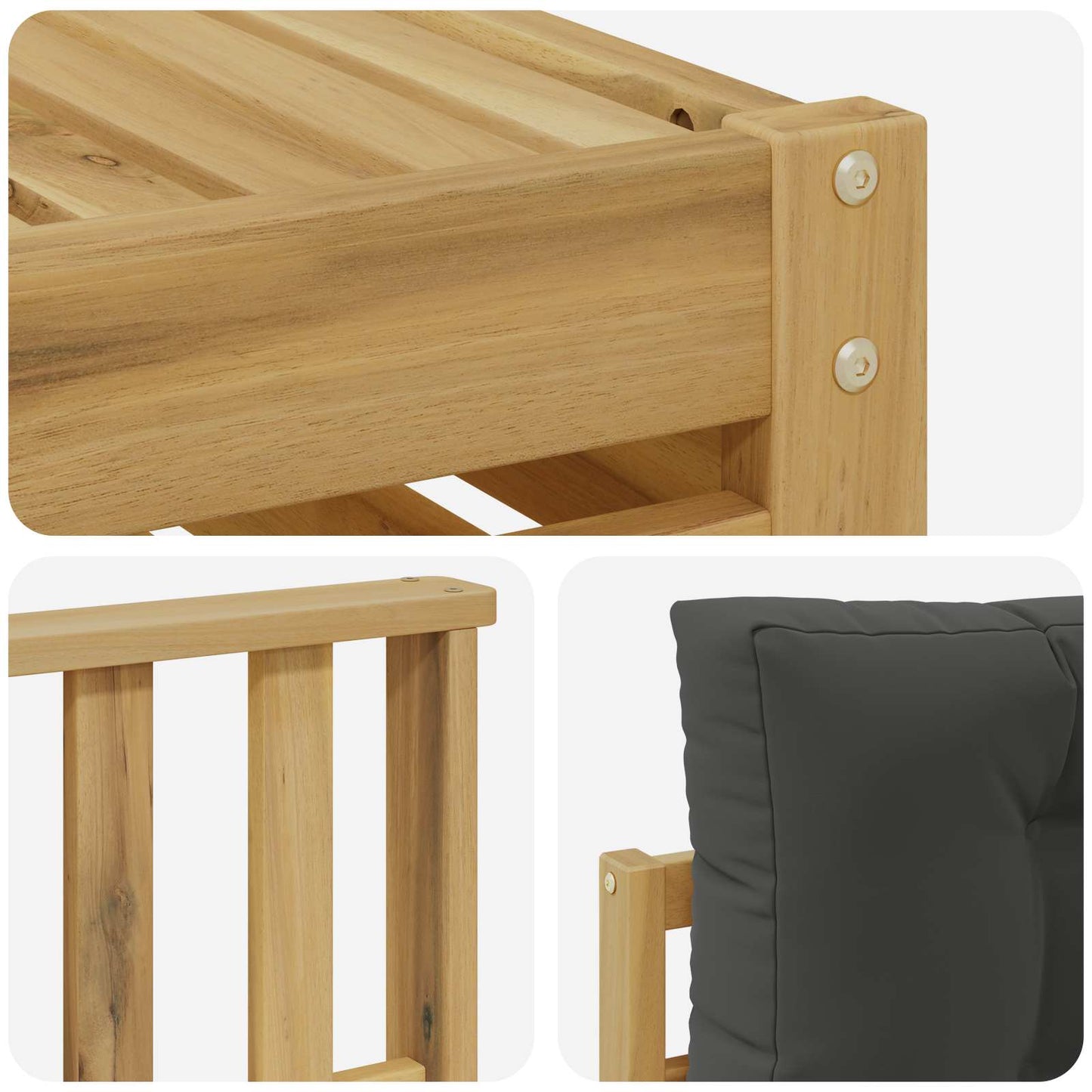 vidaXL Σειρά Καναπέ Εξωτερικού 7 pcs Άσπρο και Ανθρακί Πολυεστέρας