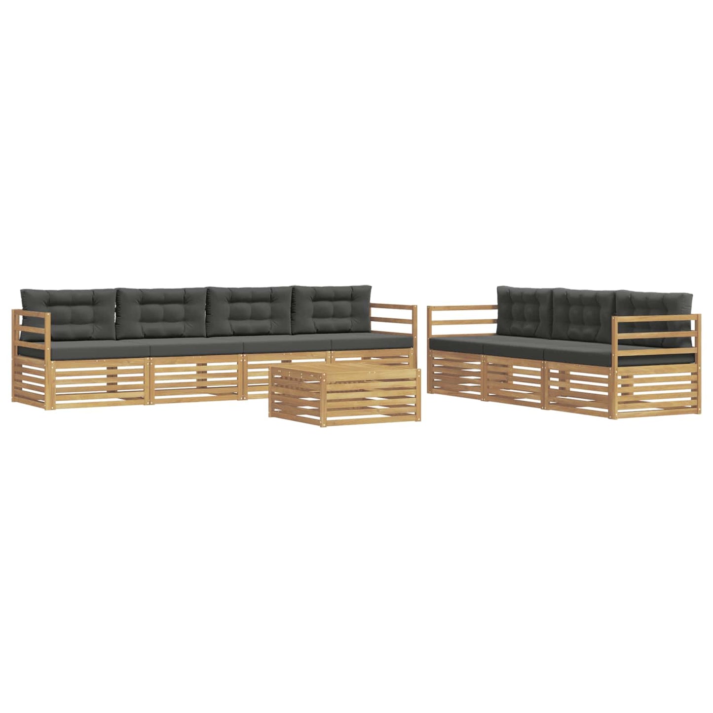 vidaXL Σειρά Καναπέ Εξωτερικού 8 pcs Άσπρο και Ανθρακί 79 x 79 x 37 εκ