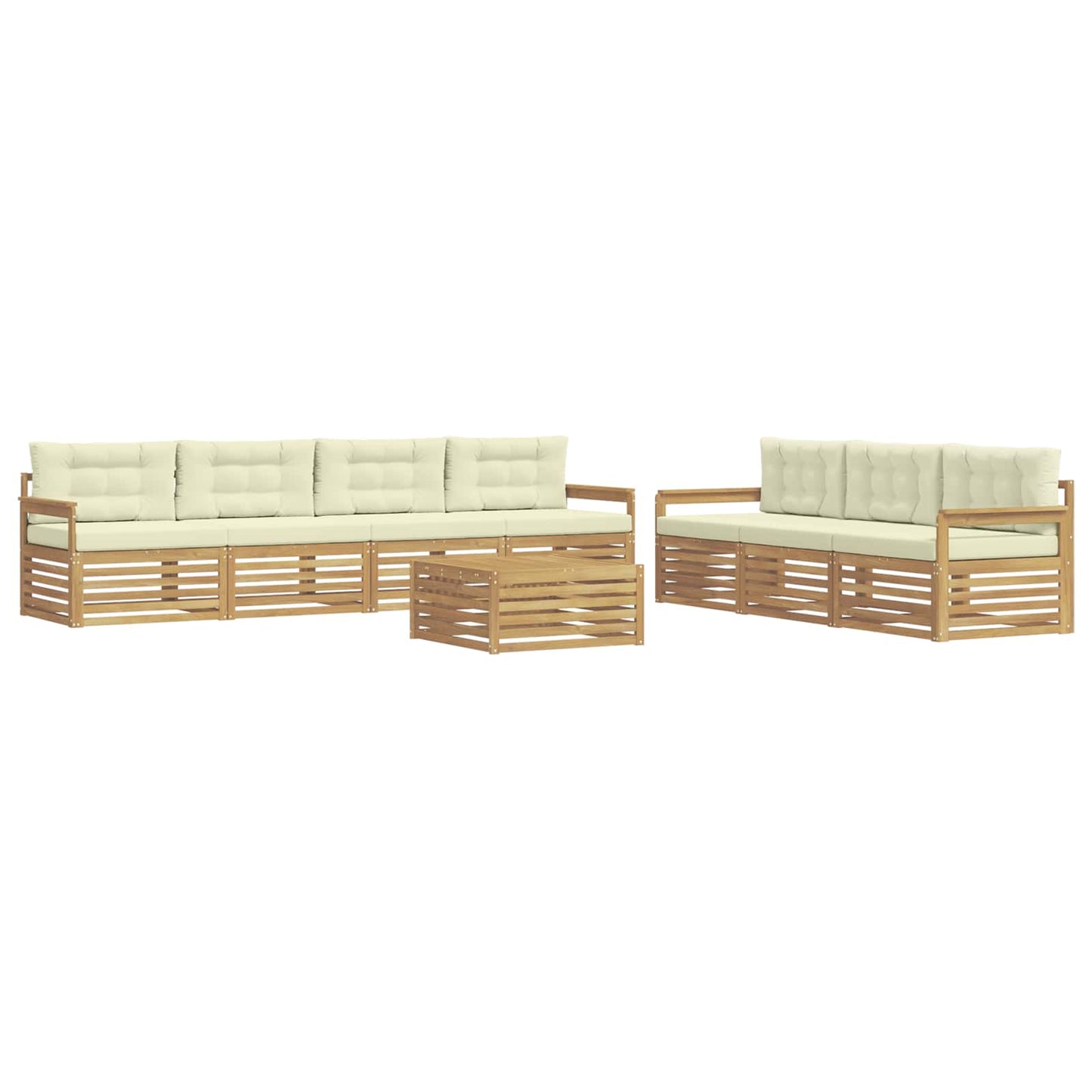 vidaXL Σειρά Καναπέ Εξωτερικού 8 pcs Λευκό και Κρεμ 79 x 79 x 37 εκ