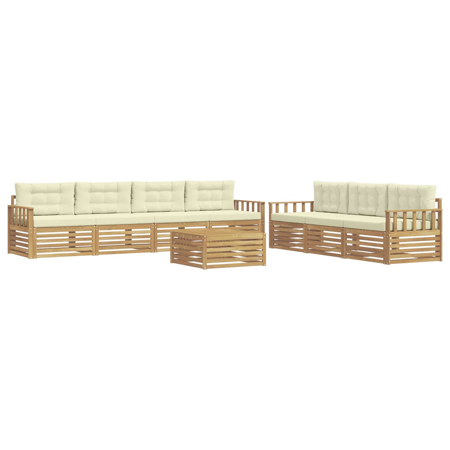 vidaXL Σειρά Καναπέ Εξωτερικού 8 pcs Λευκό και Κρεμ 79 x 79 x 37 εκ