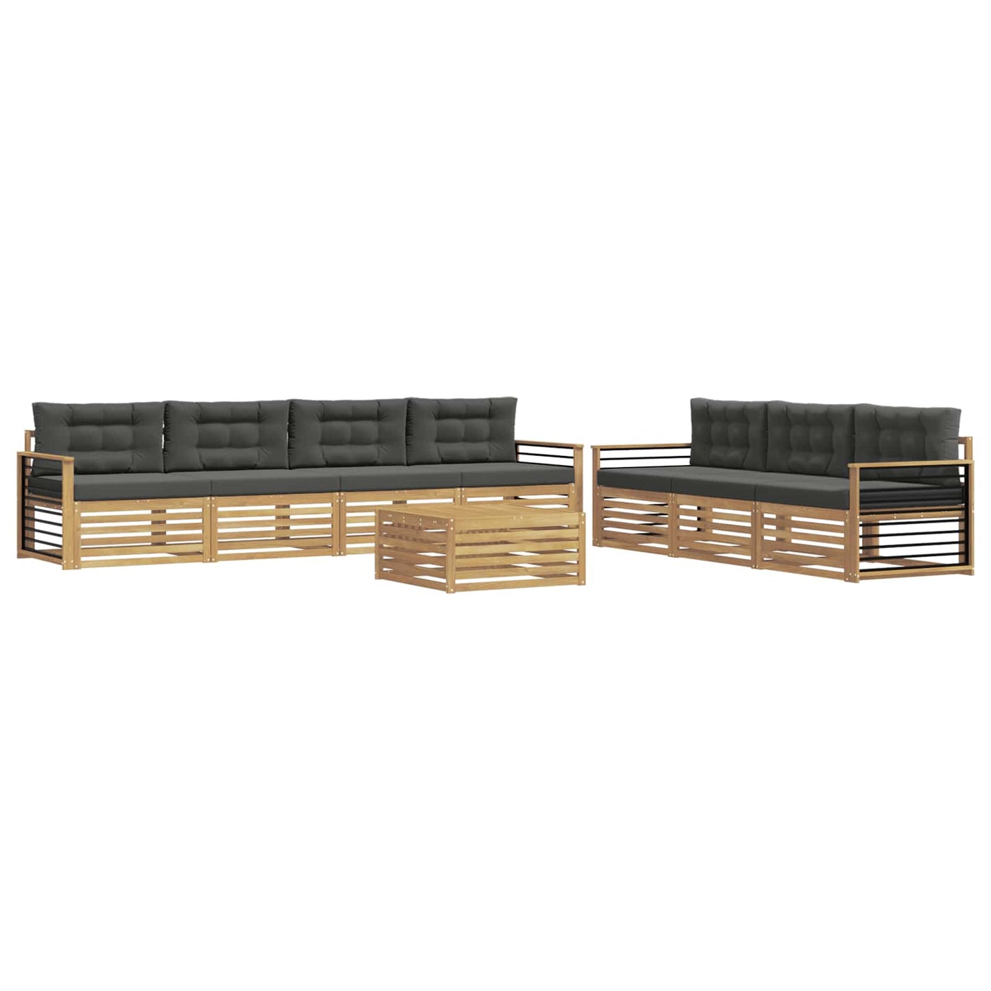 vidaXL Σειρά Καναπέ Εξωτερικού 8 pcs Άσπρο και Ανθρακί 79 x 79 x 37 εκ