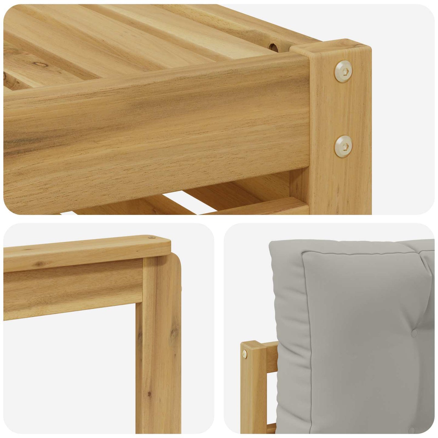 vidaXL Σειρά Καναπέ Εξωτερικού 4 pcs Λευκό και Ανοιχτό Γκρι