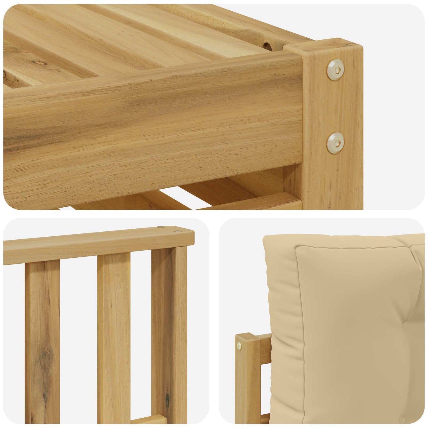 vidaXL Σειρά Καναπέ Εξωτερικού 4 pcs Λευκό και Μπεζ Πολυεστέρας