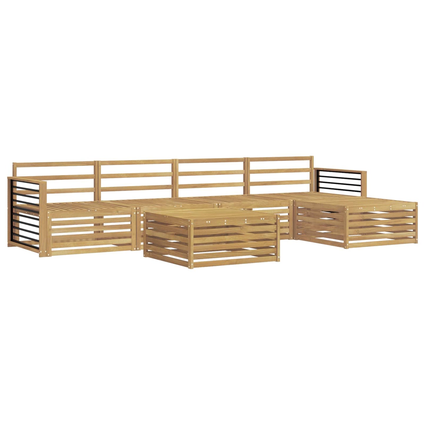 vidaXL Σειρά Καναπέ Εξωτερικού 7 pcs Λευκό Στερεό Ξύλο Ακακίας