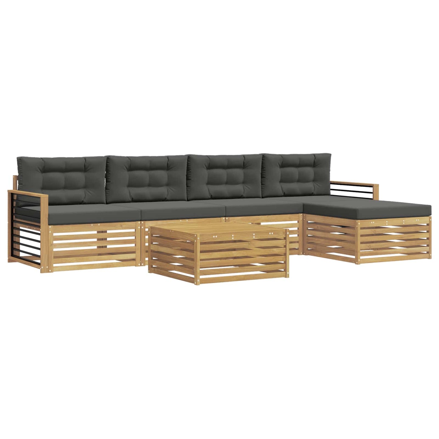 vidaXL Σειρά Καναπέ Εξωτερικού 7 pcs Άσπρο και Ανθρακί Πολυεστέρας