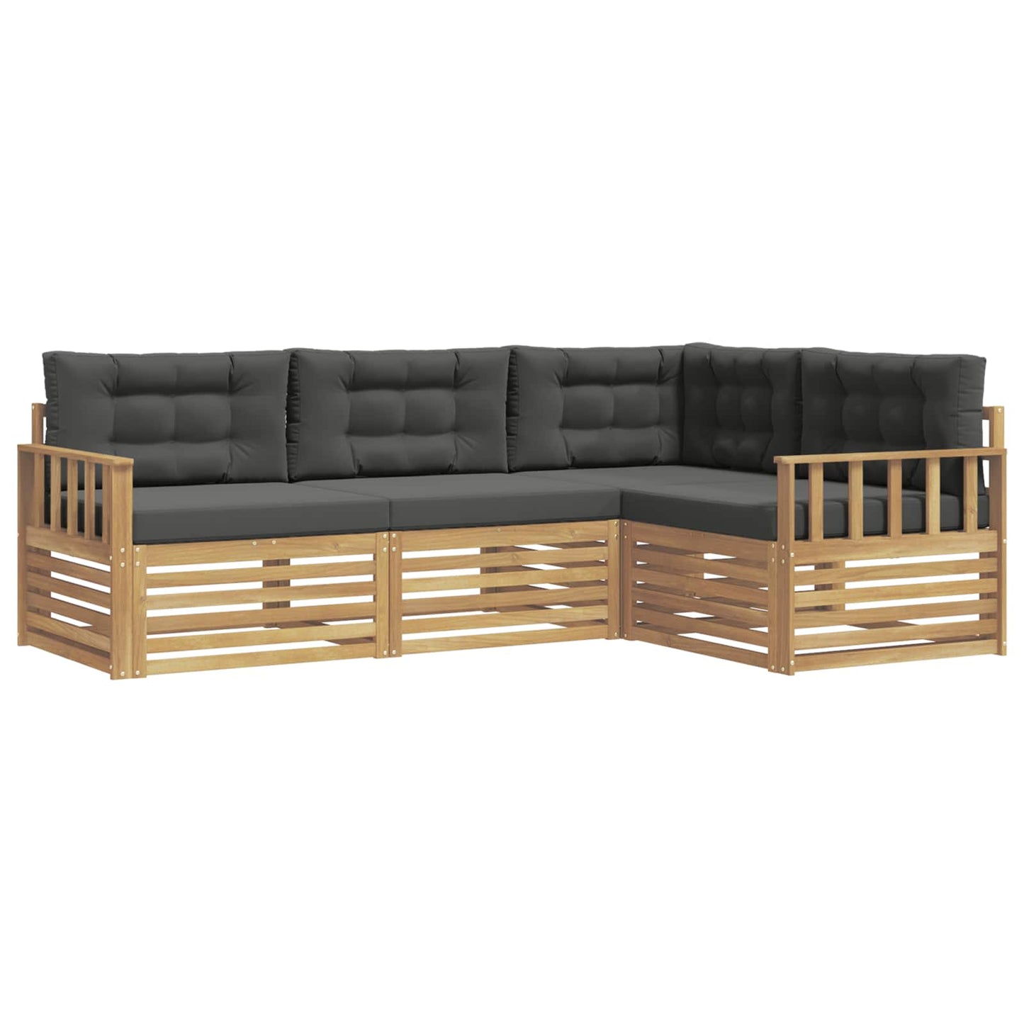 vidaXL Σειρά Καναπέ Εξωτερικού 5 pcs Άσπρο και Ανθρακί Πολυεστέρας