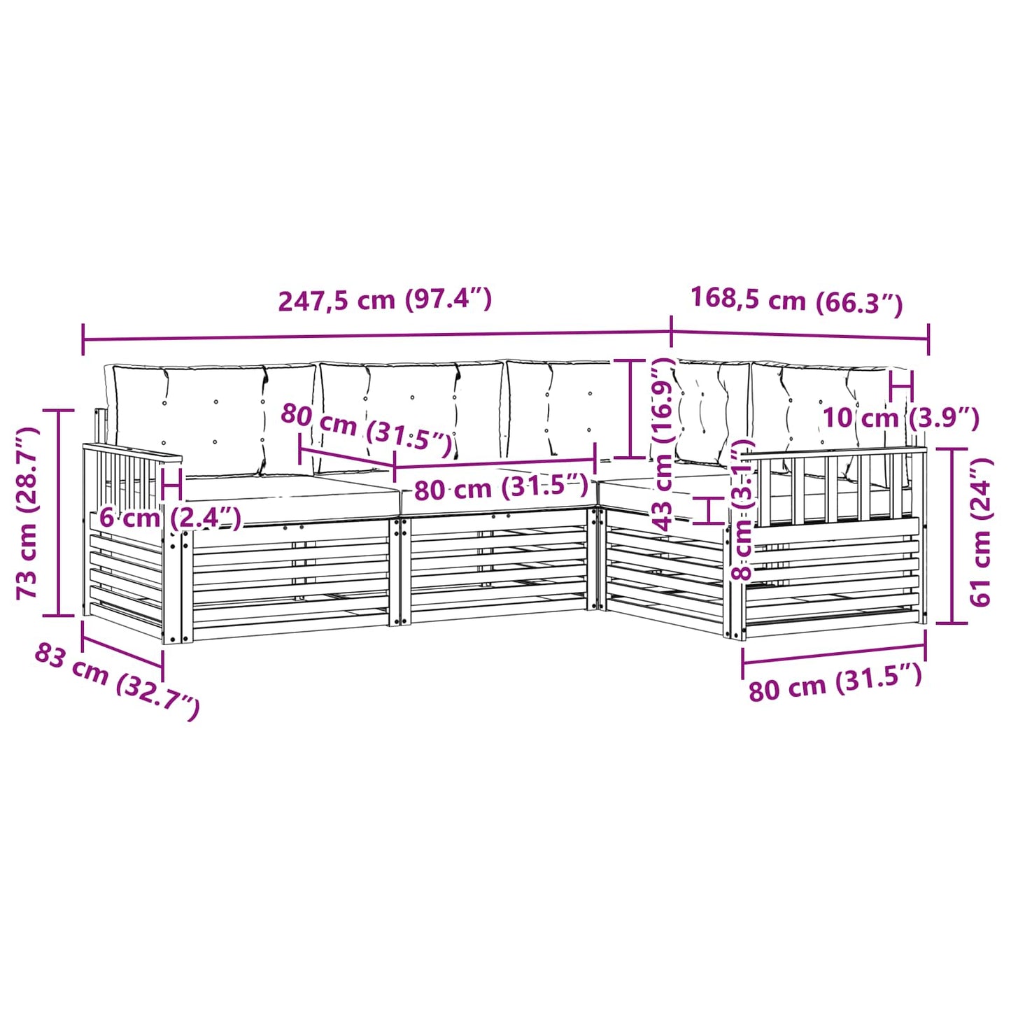 vidaXL Σειρά Καναπέ Εξωτερικού 5 pcs Άσπρο και Ανθρακί Πολυεστέρας