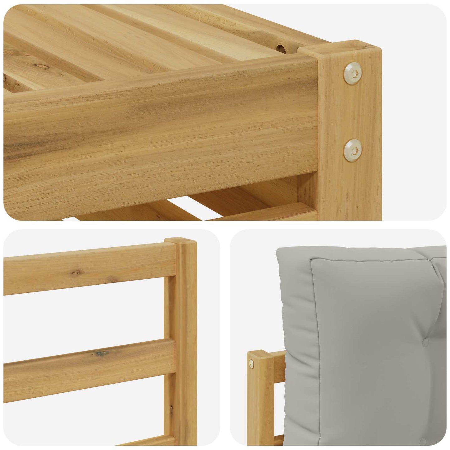 vidaXL Σειρά Καναπέ Εξωτερικού 5 pcs Λευκό και Ανοιχτό Γκρι