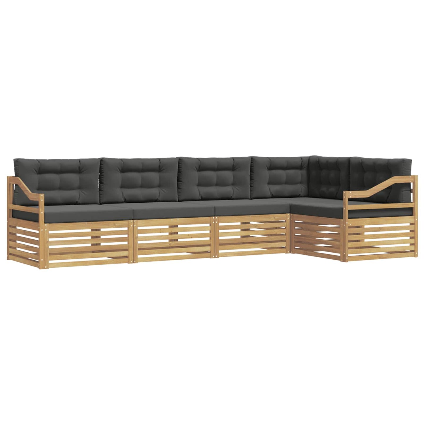 vidaXL Σειρά Καναπέ Εξωτερικού 5 pcs Άσπρο και Ανθρακί Πολυεστέρας