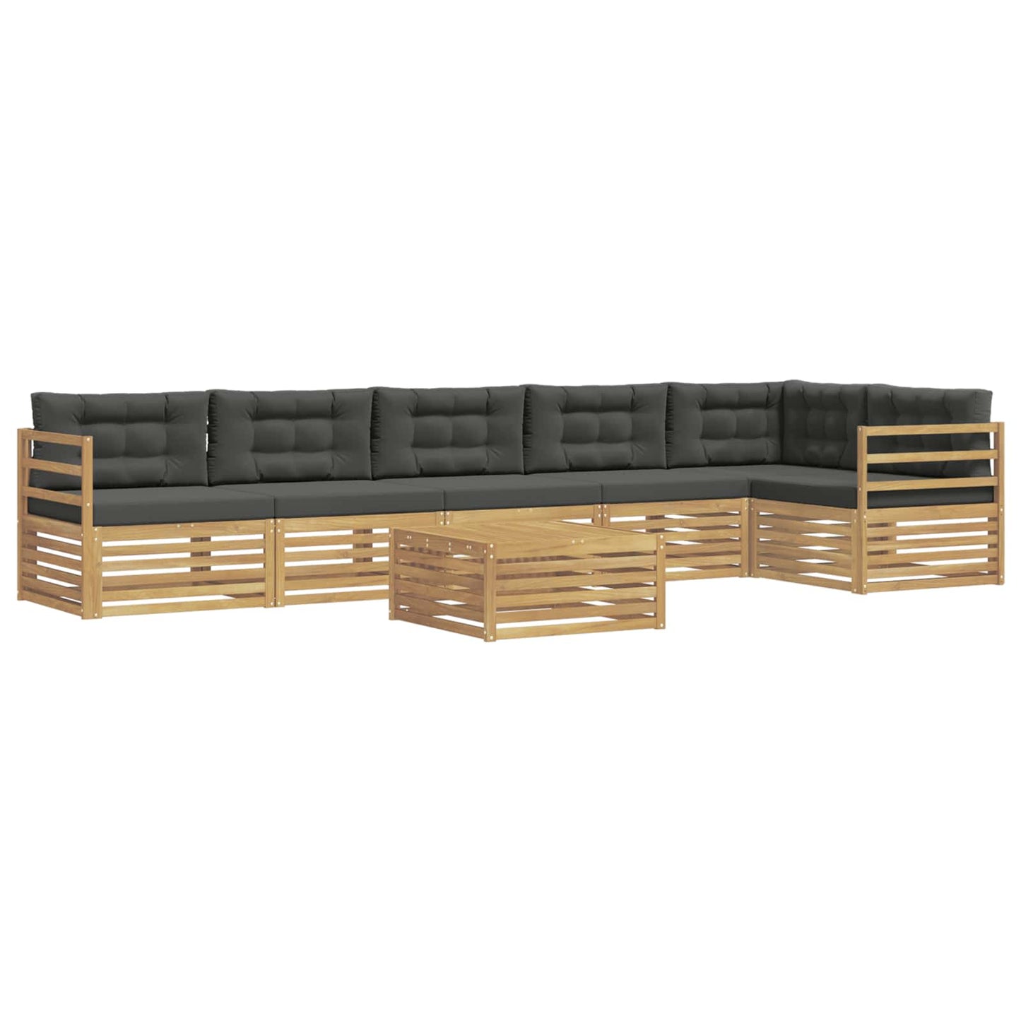 vidaXL Σειρά Καναπέ Εξωτερικού 7 pcs Άσπρο και Ανθρακί Πολυεστέρας
