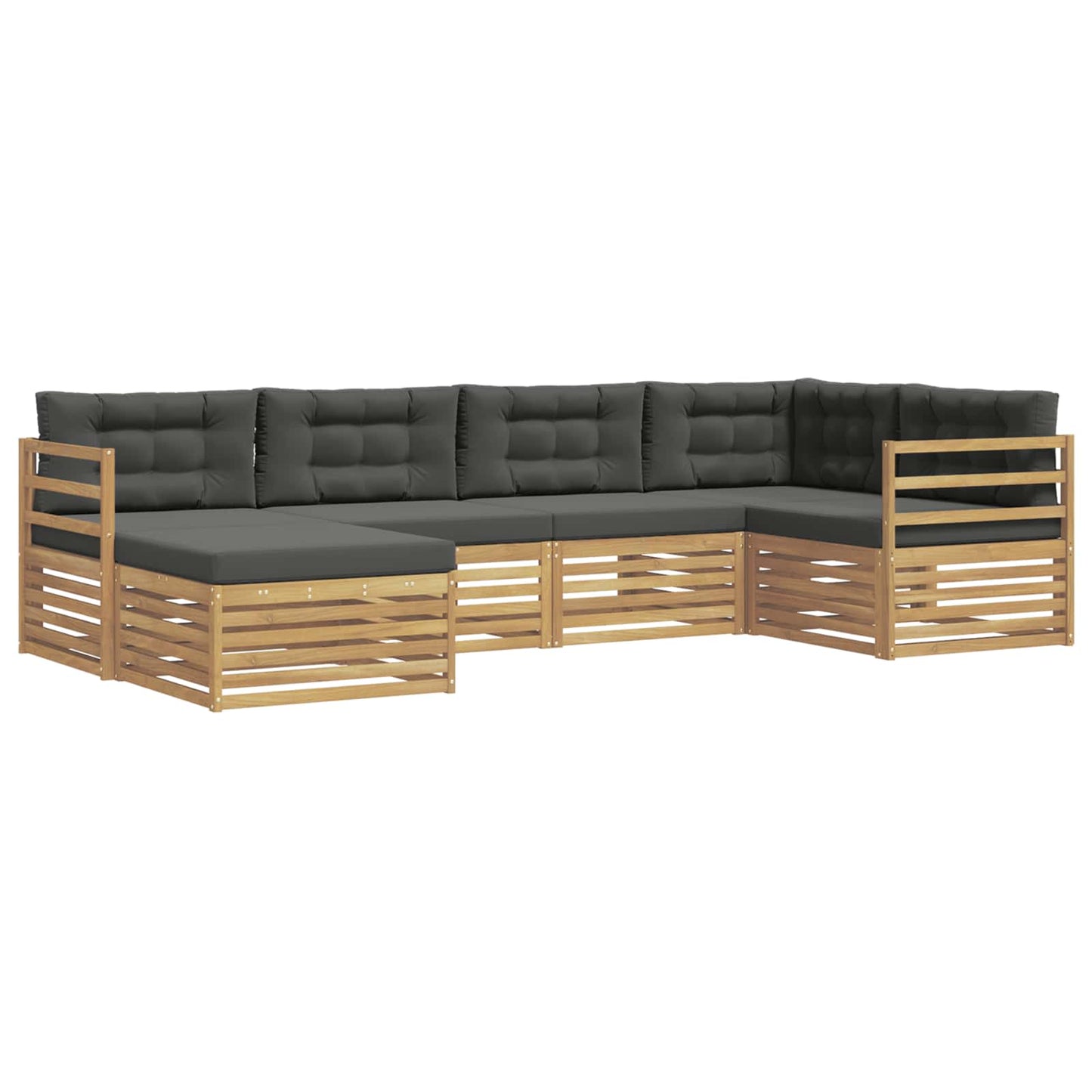 vidaXL Σειρά Καναπέ Εξωτερικού 6 pcs Άσπρο και Ανθρακί Πολυεστέρας