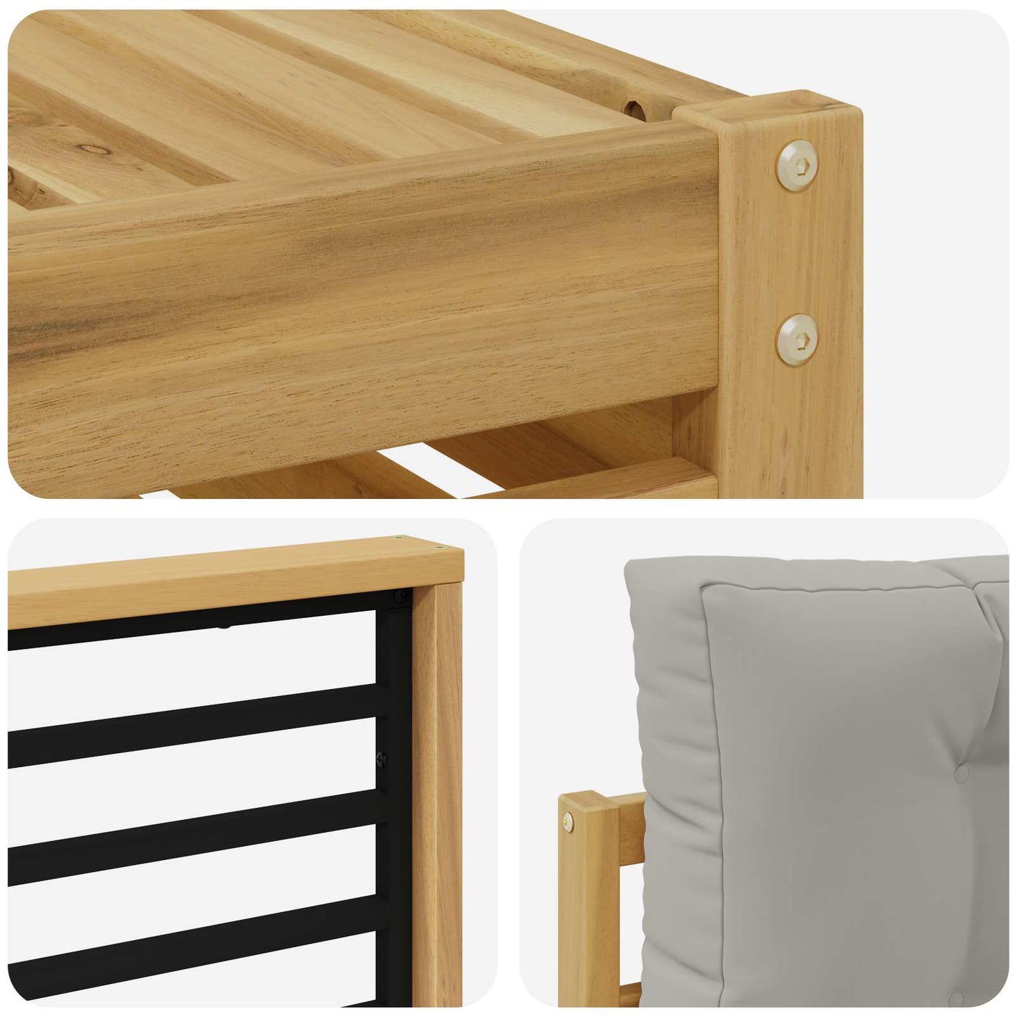 vidaXL Σειρά Καναπέ Εξωτερικού 6 pcs Λευκό και Ανοιχτό Γκρι