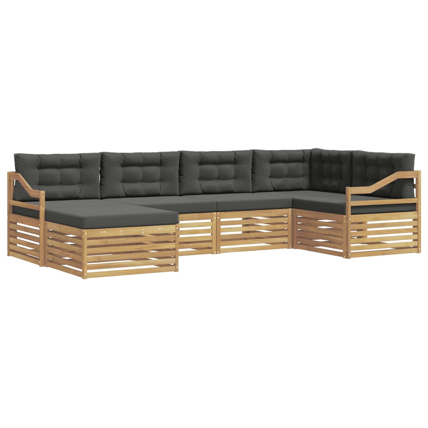 vidaXL Σειρά Καναπέ Εξωτερικού 6 pcs Άσπρο και Ανθρακί Πολυεστέρας