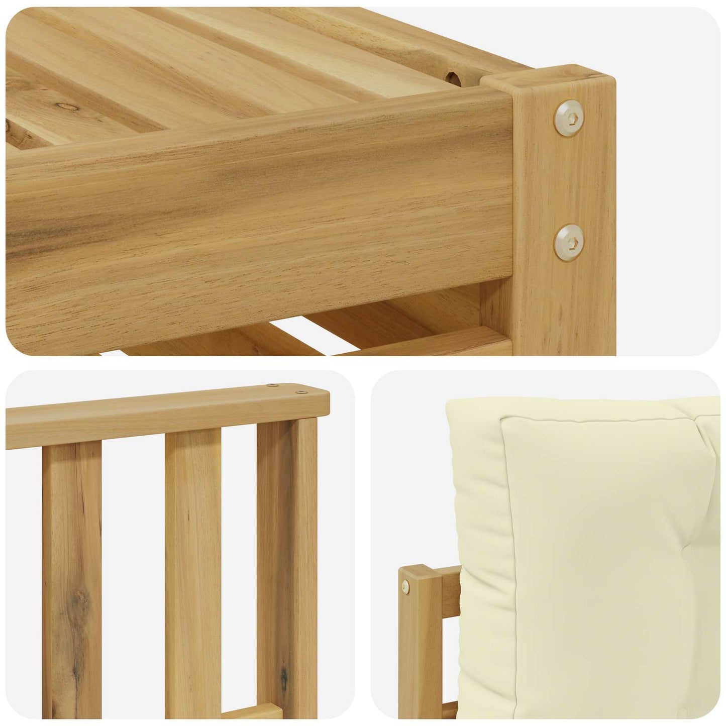 vidaXL Σειρά Καναπέ Εξωτερικού με μαξιλάρι 7 pcs Λευκό και Κρεμ