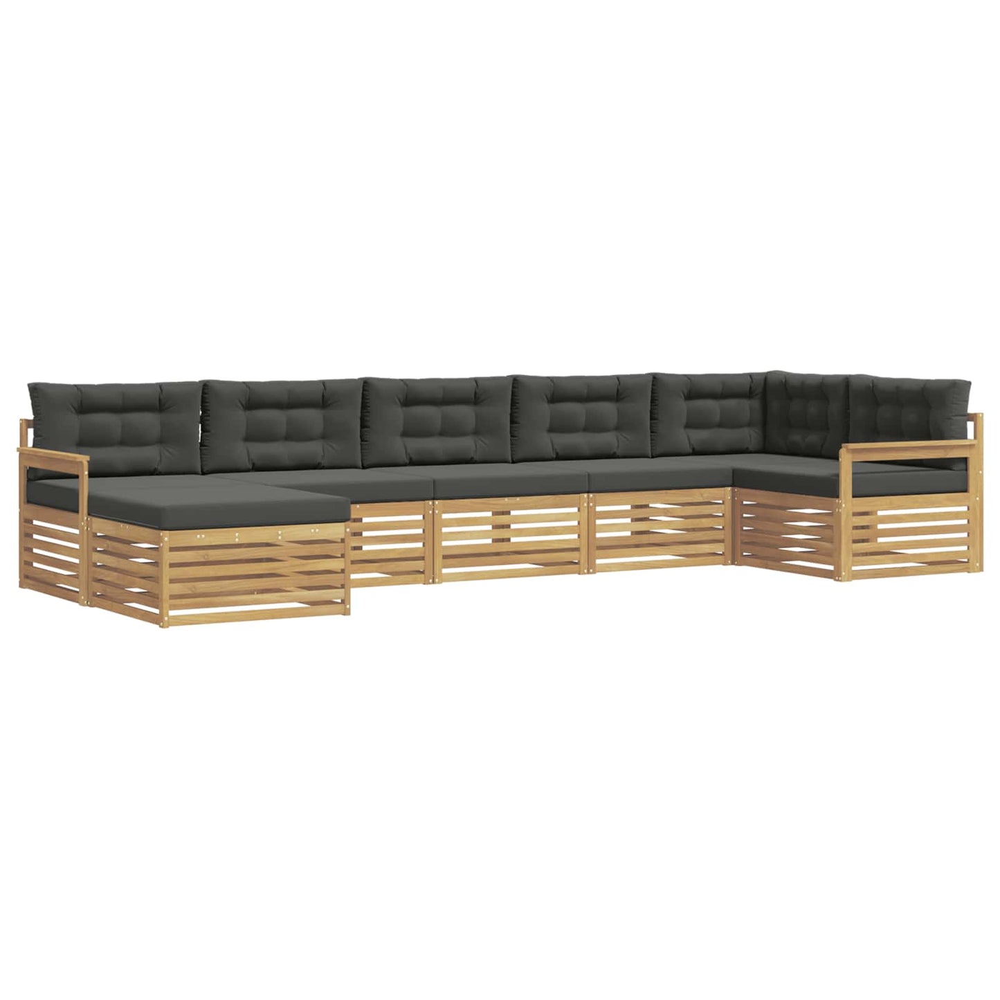 vidaXL Σειρά Καναπέ Εξωτερικού με μαξιλάρι 7 pcs Άσπρο και Ανθρακί