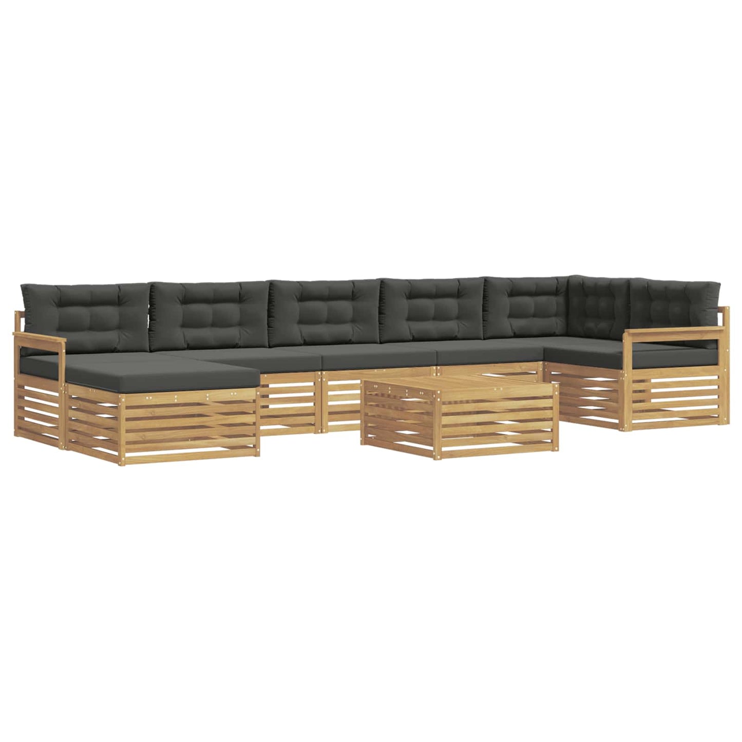 vidaXL Σειρά Καναπέ Εξωτερικού με μαξιλάρι 8 pcs Άσπρο και Ανθρακί