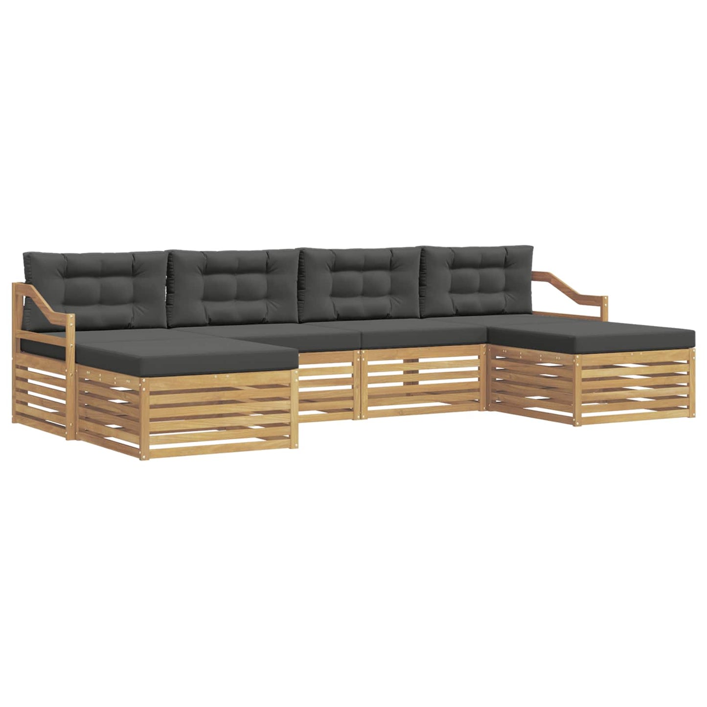 vidaXL Σειρά Καναπέ Εξωτερικού 6 pcs Άσπρο και Ανθρακί